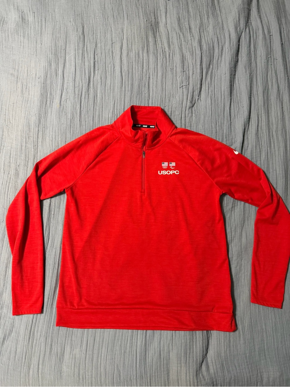 Nike USOPC Olympic Quarter-Zip Pullover Thumb Cut Sleeves Women’s Size Medium